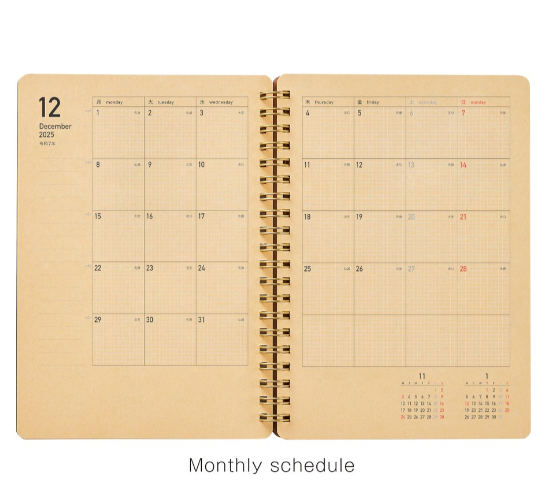 Kleid 2026 Kraft Work Diary - B6 - Two Colors