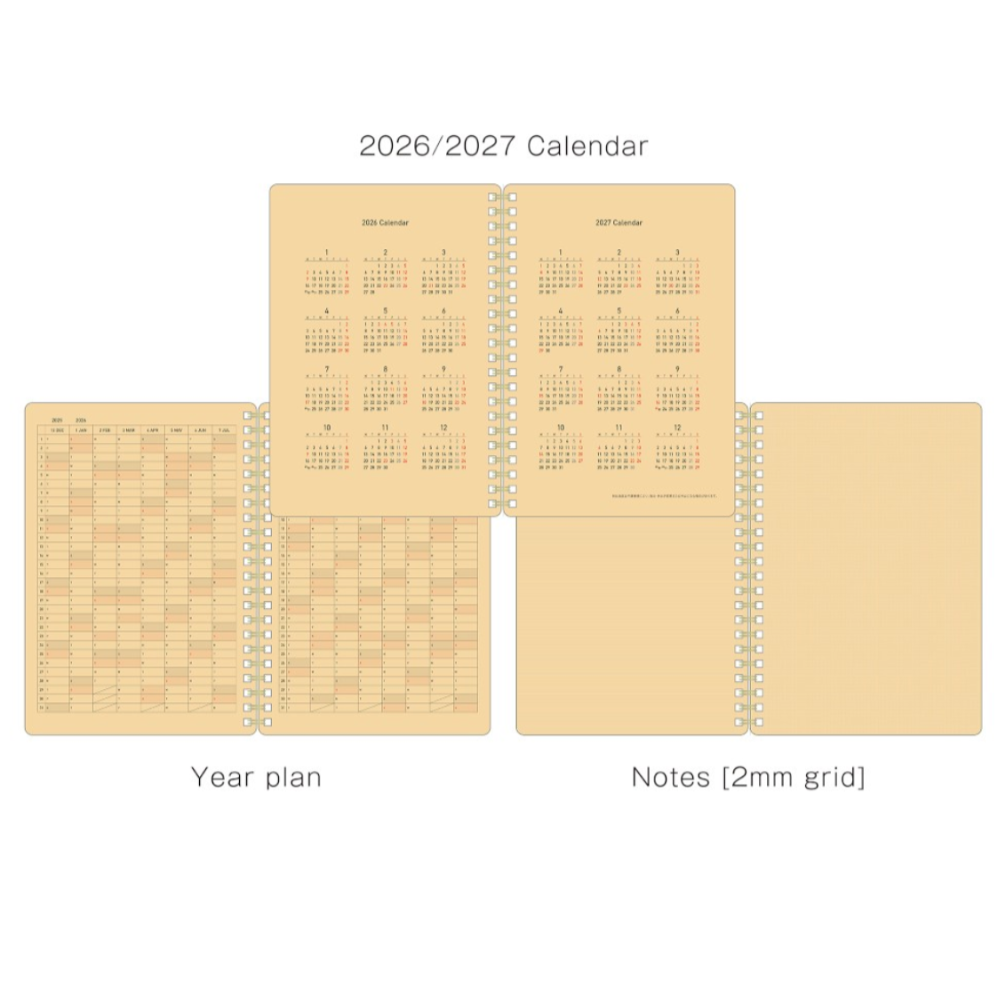 Kleid 2026 Kraft Work Diary - B6 - Two Colors