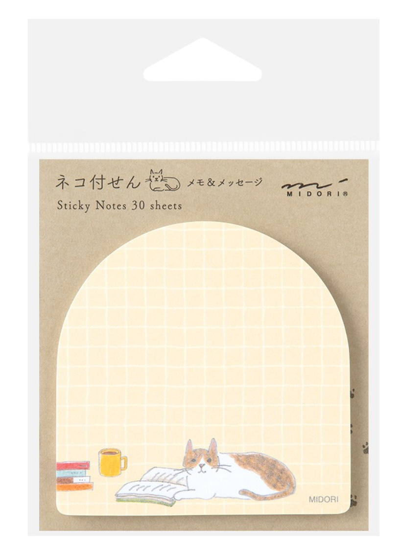 Midori Book and Cat Sticky Notes