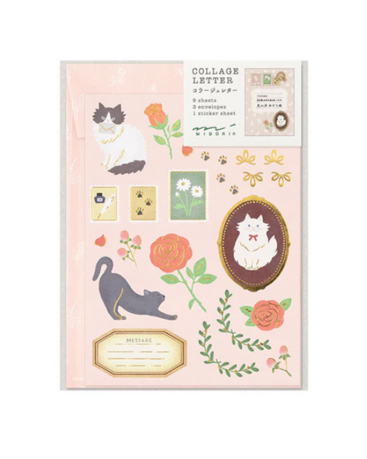 Midori Letter Set Collage Pattern 0 Cat