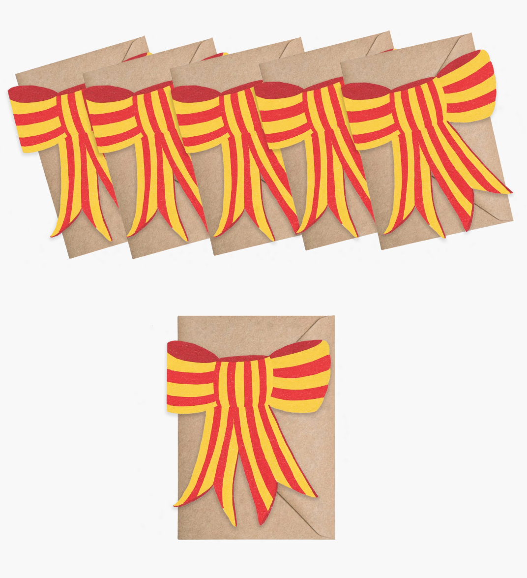 Stripy Bow Mini Cards - Box of 6