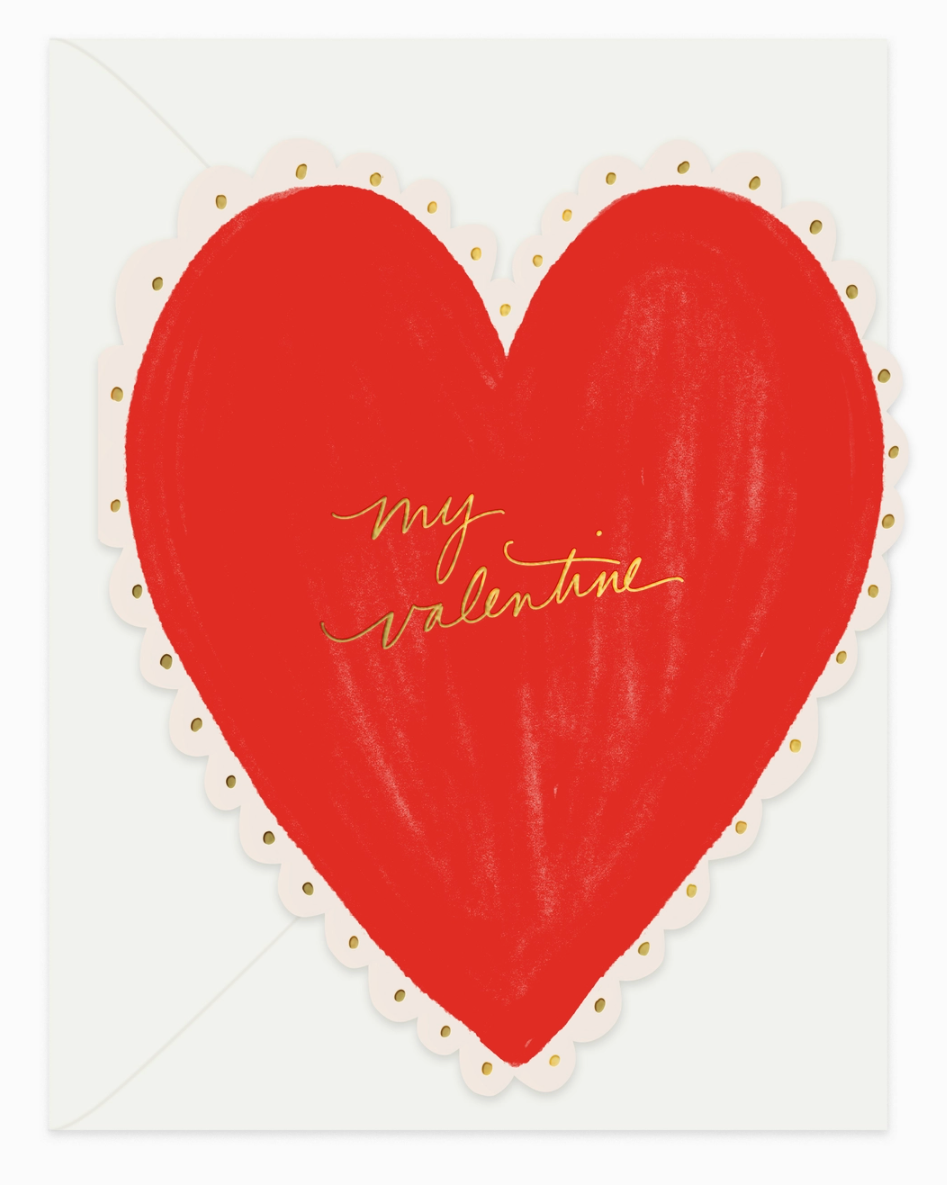 Valentine's Heart Doily Card