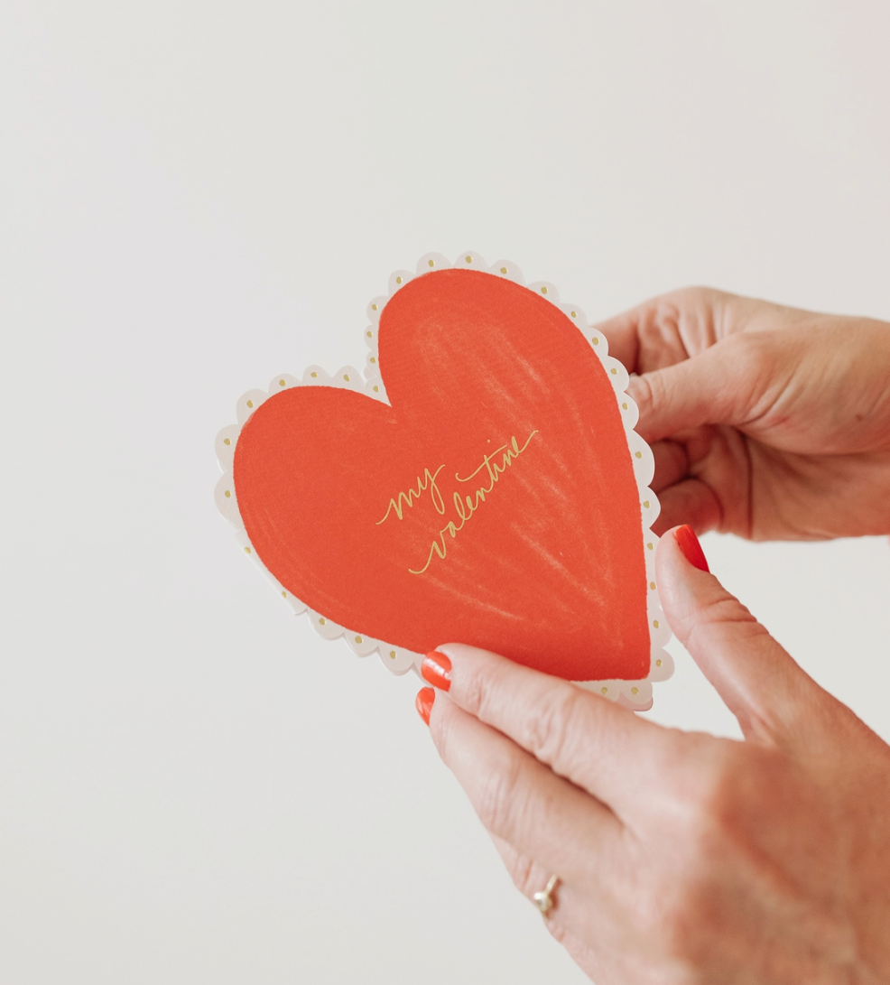 Valentine's Heart Doily Card
