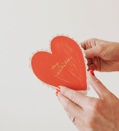 Valentine's Heart Doily Card