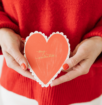 Valentine's Heart Doily Card