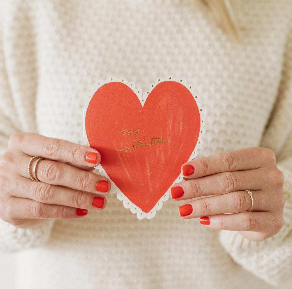 Valentine's Heart Doily Card