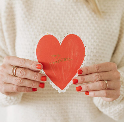 Valentine's Heart Doily Card