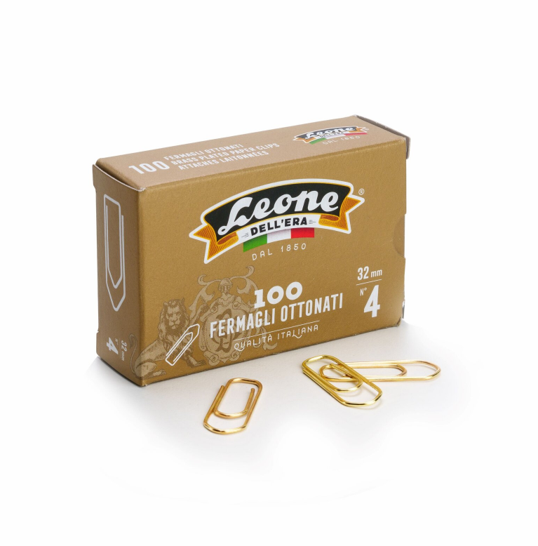 Leone Brass Plated Paper Clips