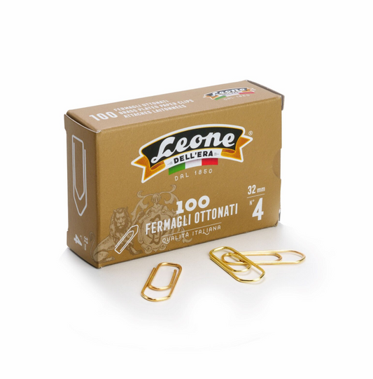 Leone Brass Plated Paper Clips