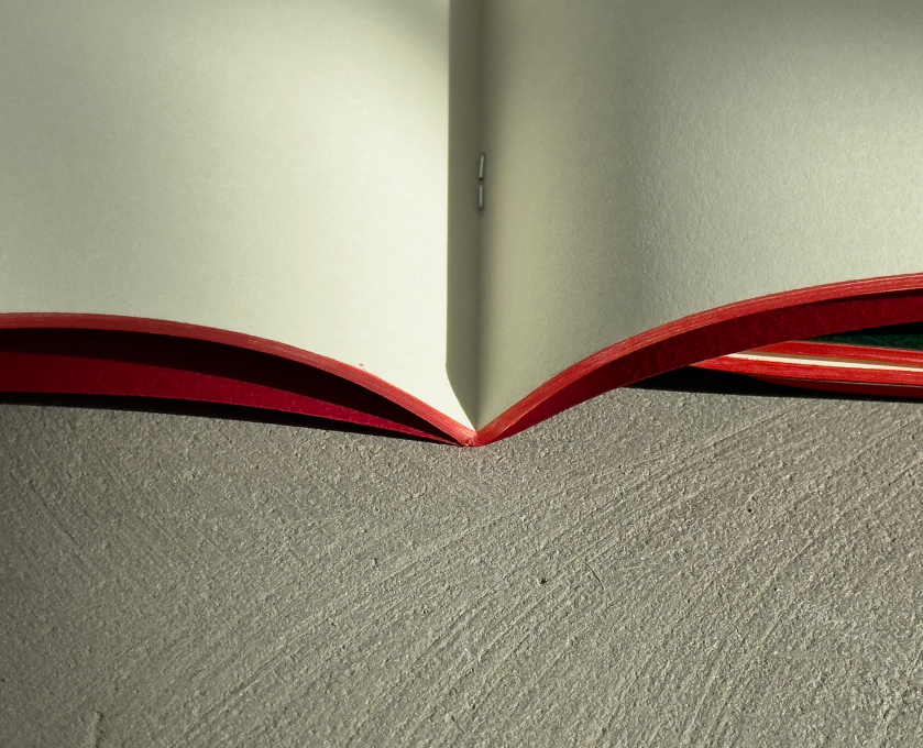 Bieffe Black Pocket Notebook - Red Bound Edges