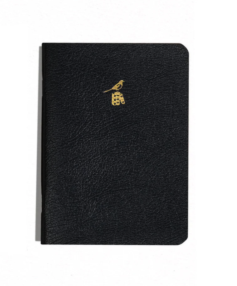 Bieffe Black Pocket Notebook - Red Bound Edges
