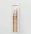 Watercolor Paintbrush Set of Five Wood Brushes
