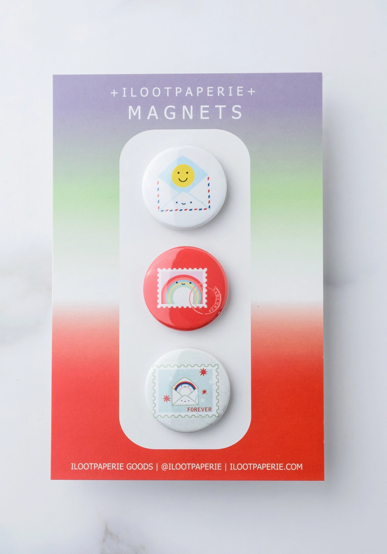 Snail Mail Love Set of 3 Magnets