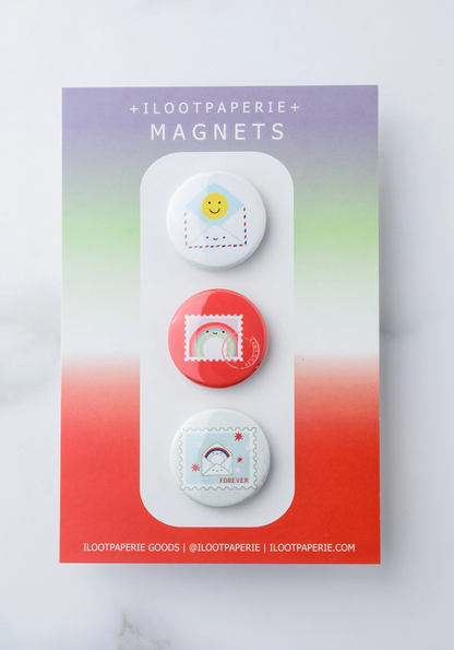 Snail Mail Love Set of 3 Magnets