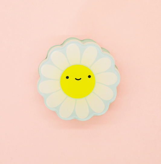 Happy Daisy! Decorative Double-Sided Clear Acrylic Clip