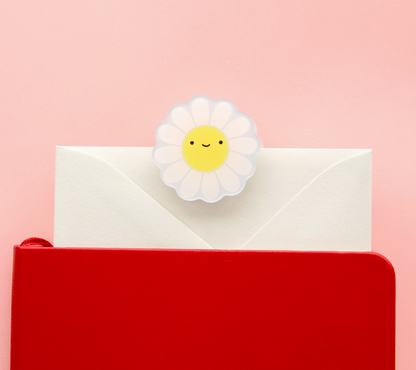 Happy Daisy! Decorative Double-Sided Clear Acrylic Clip