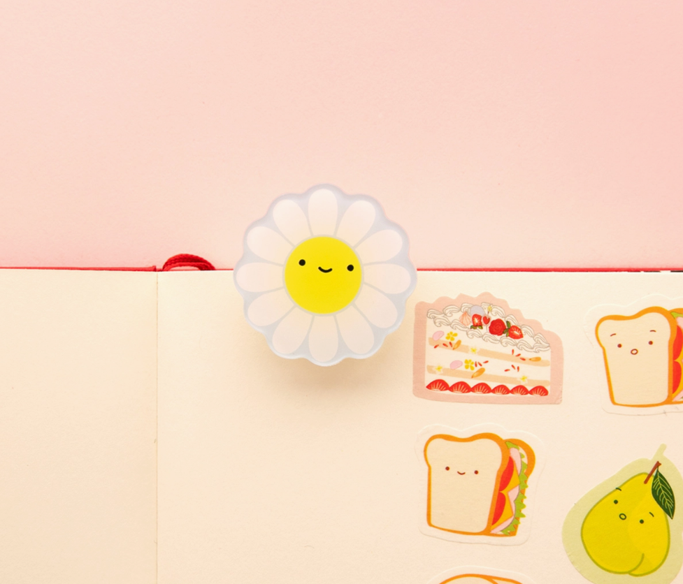 Happy Daisy! Decorative Double-Sided Clear Acrylic Clip