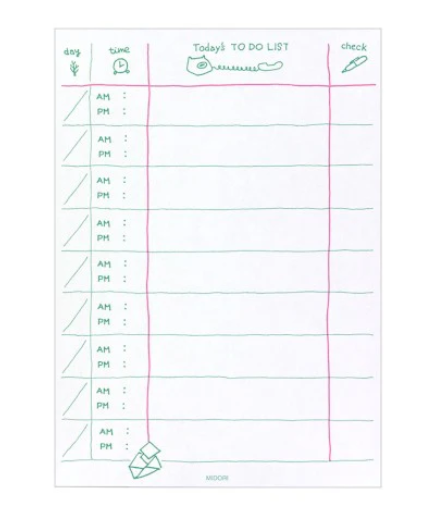 Midori To Do Memo Pad