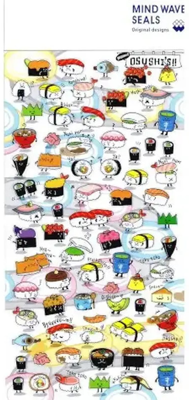 Mind Wave Seals Sushi Stickers (Clear)