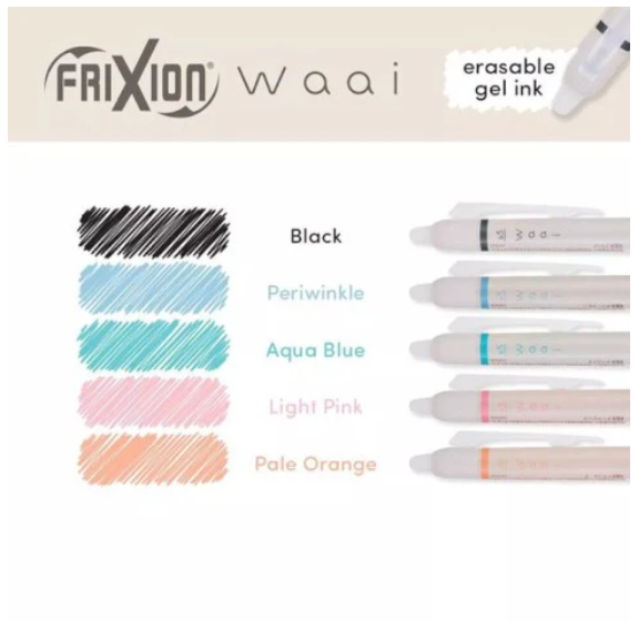 Frixion Waai Clicker Eraseable 5 Color Pack