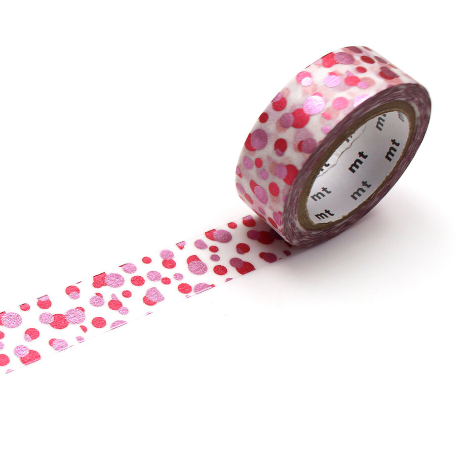 MT Washi High Brightness Scattered Dot Metallic Pink