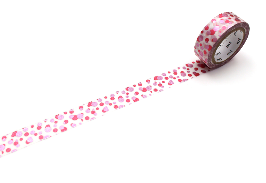 MT Washi High Brightness Scattered Dot Metallic Pink