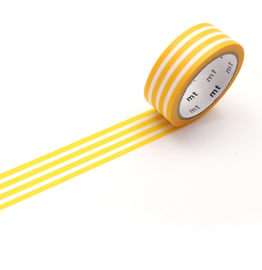 MT Washi Yellow Stripe Border Dandelion