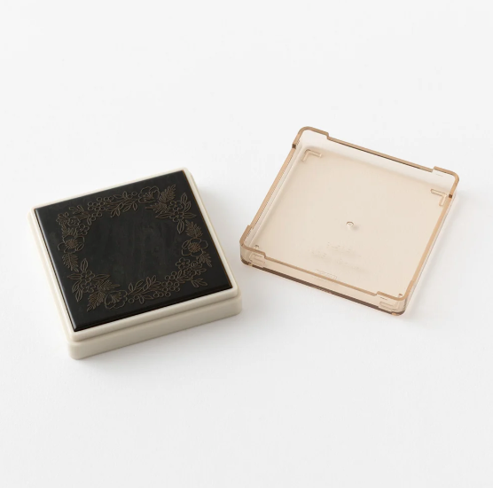Pre-inked Brown Floral Stamp