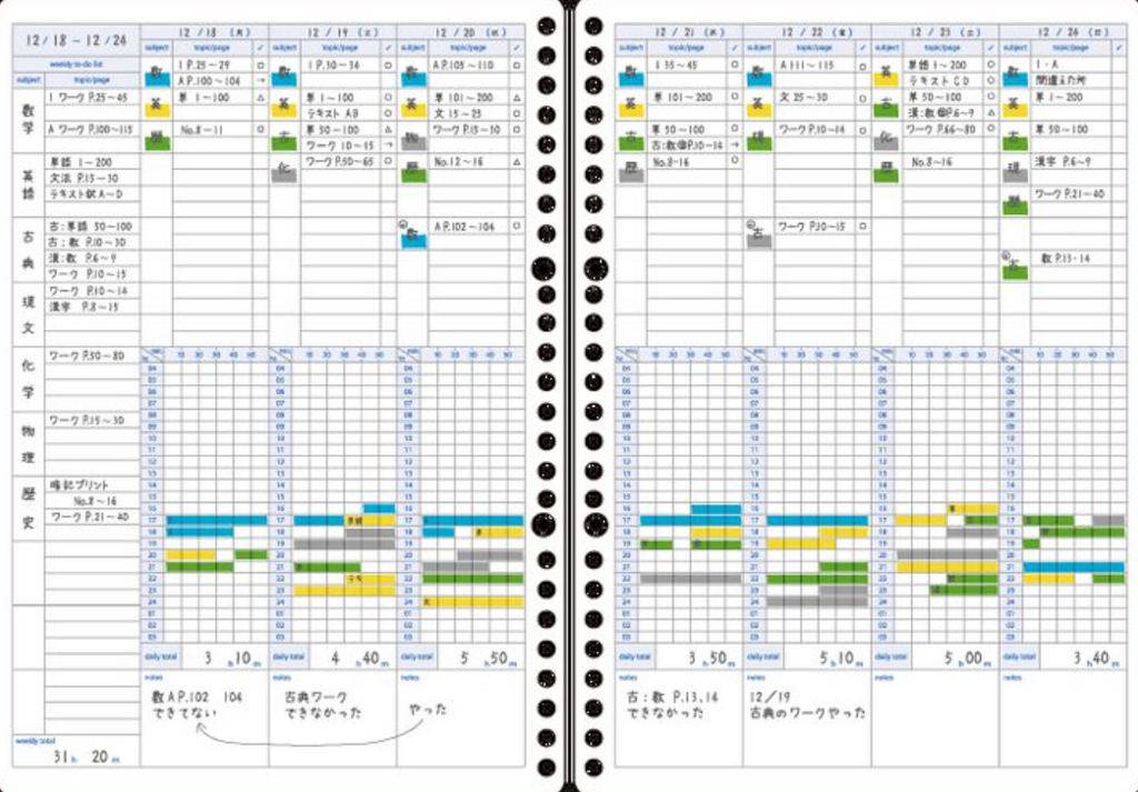 Campus Study Planner Loose Leaf B5 - Daily & Weekly