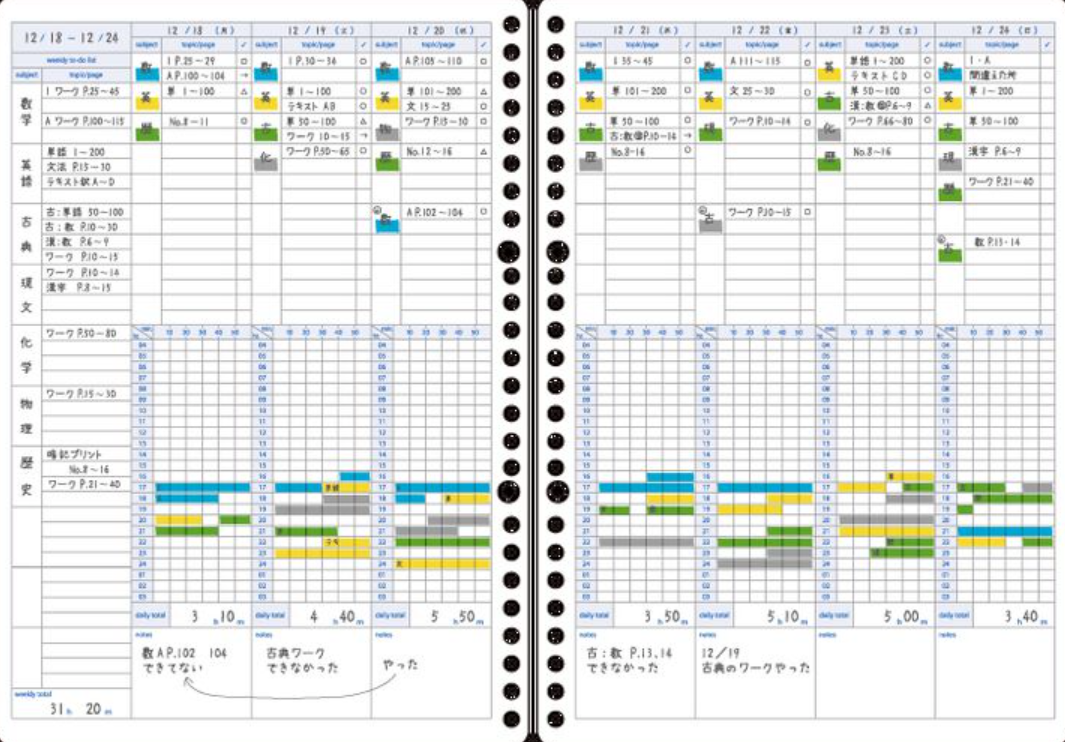 Campus Study Planner Loose Leaf B5 - Daily & Weekly
