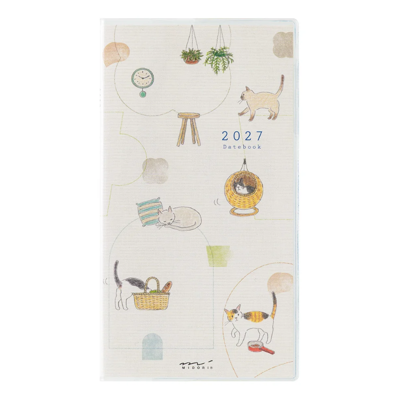 Midori Cat Pocket Slim Diary 2027