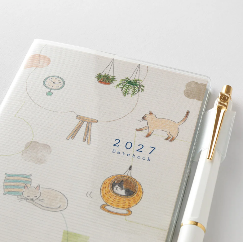 Midori Cat Pocket Slim Diary 2027