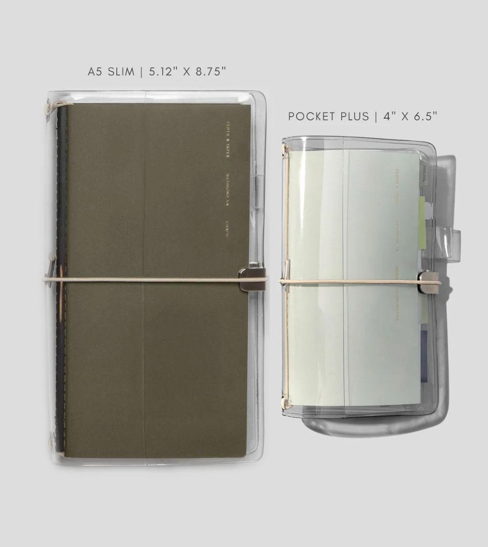 Clear Vinyl Travel Notebook Cover - A5 Slim