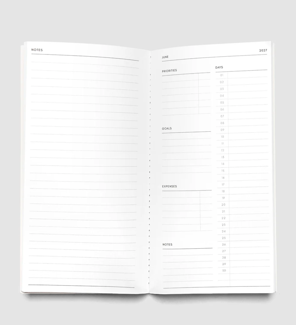 2027 Dated Travel Notebook - Monthly A5 Slim