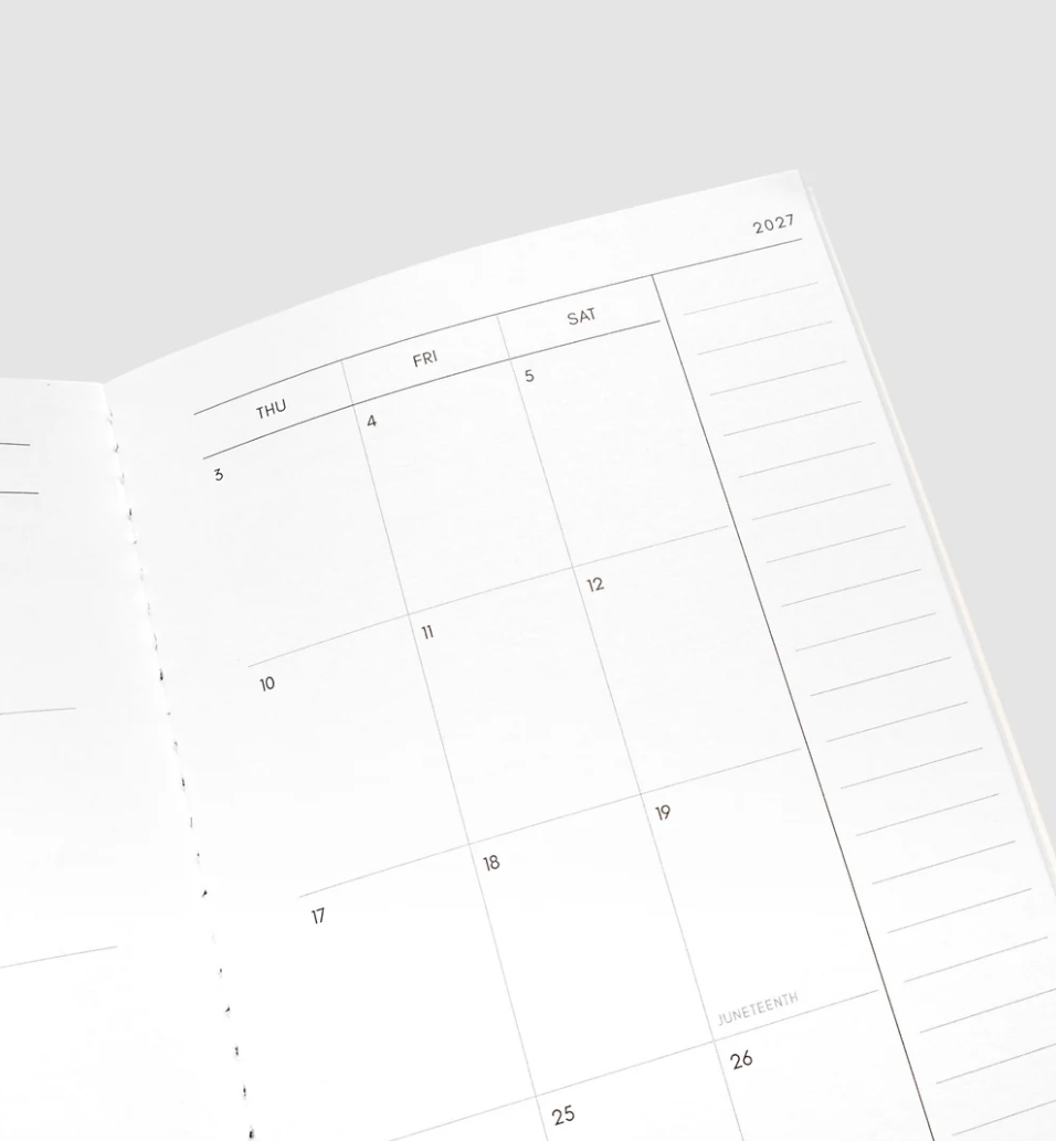 2027 Dated Travel Notebook - Monthly A5 Slim