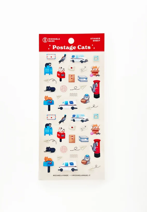 Postage Cats PET Sticker Sheet