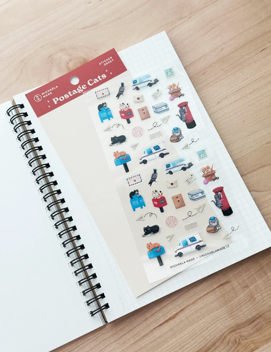 Postage Cats PET Sticker Sheet