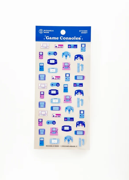 Game Consoles PET Sticker Sheet