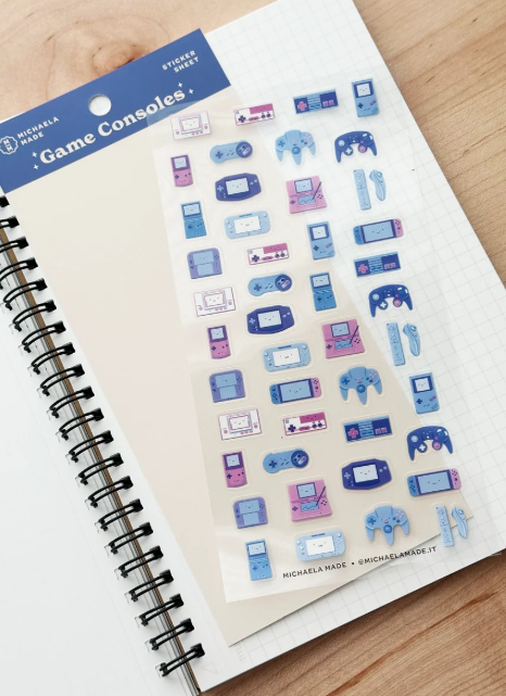 Game Consoles PET Sticker Sheet