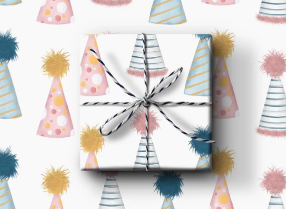 Party Hat Wrapping Paper Roll