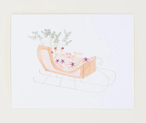 Sleigh Greeting Card - Set of 8