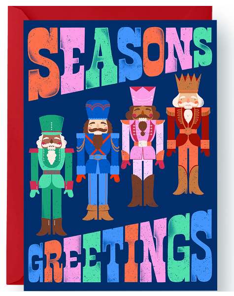 "seasons greetings" nutcracker card