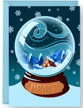 "peace" snow globe card