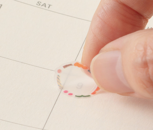 Midori Date Circle Decorative Sticker