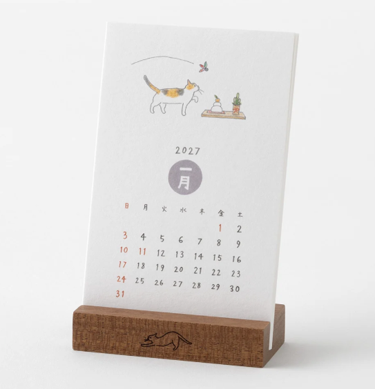 Midori Stand Calendar Cat 2027
