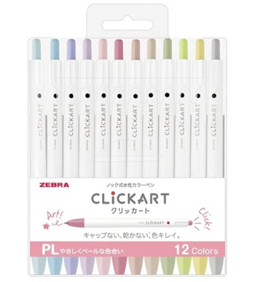 Clickart Knock Sign Pen 0.6 - 12 Color Set