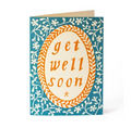 Get Well Soon, Turquoise Orange Card