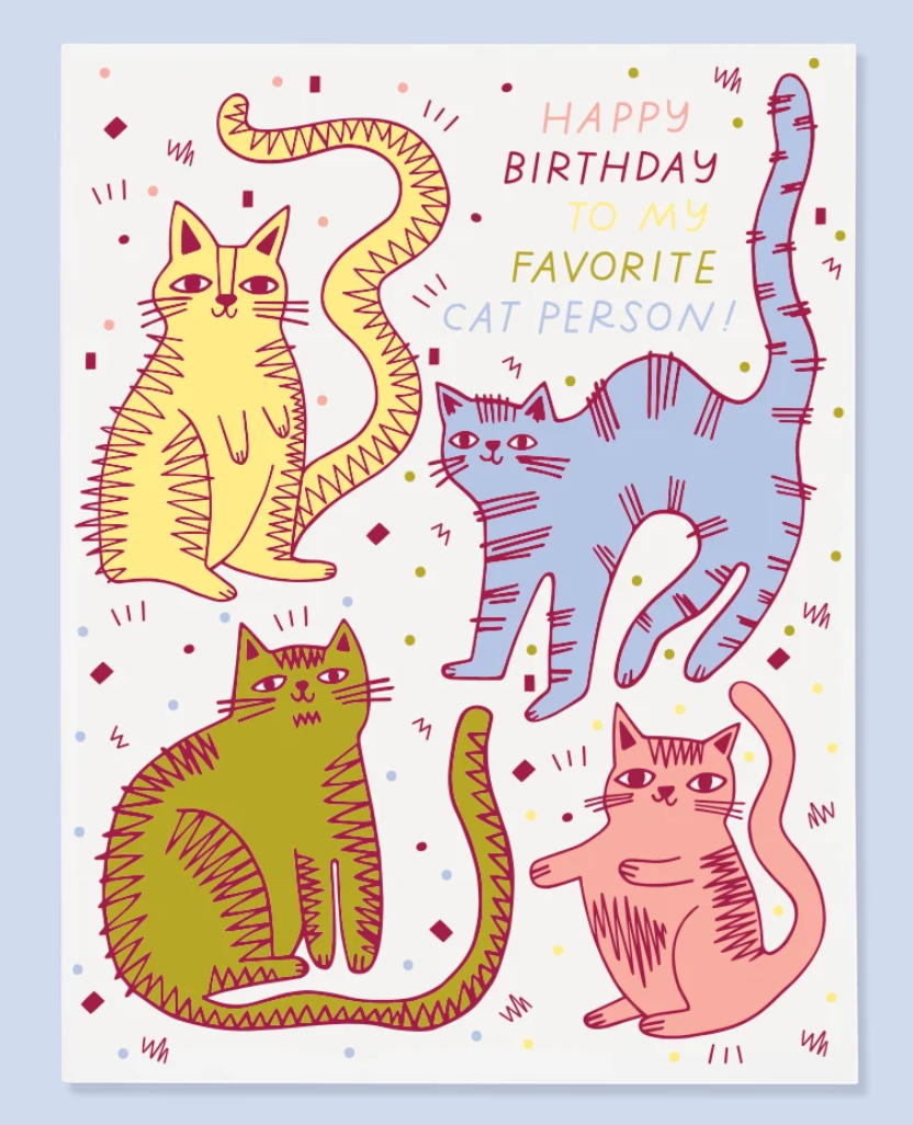 The Good Twin Cat Person Birthday Greeting Card