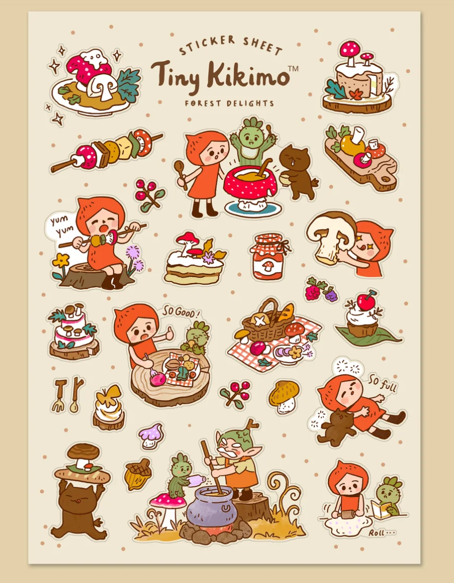 Tiny Kikimo Forest Delights Sticker Sheet